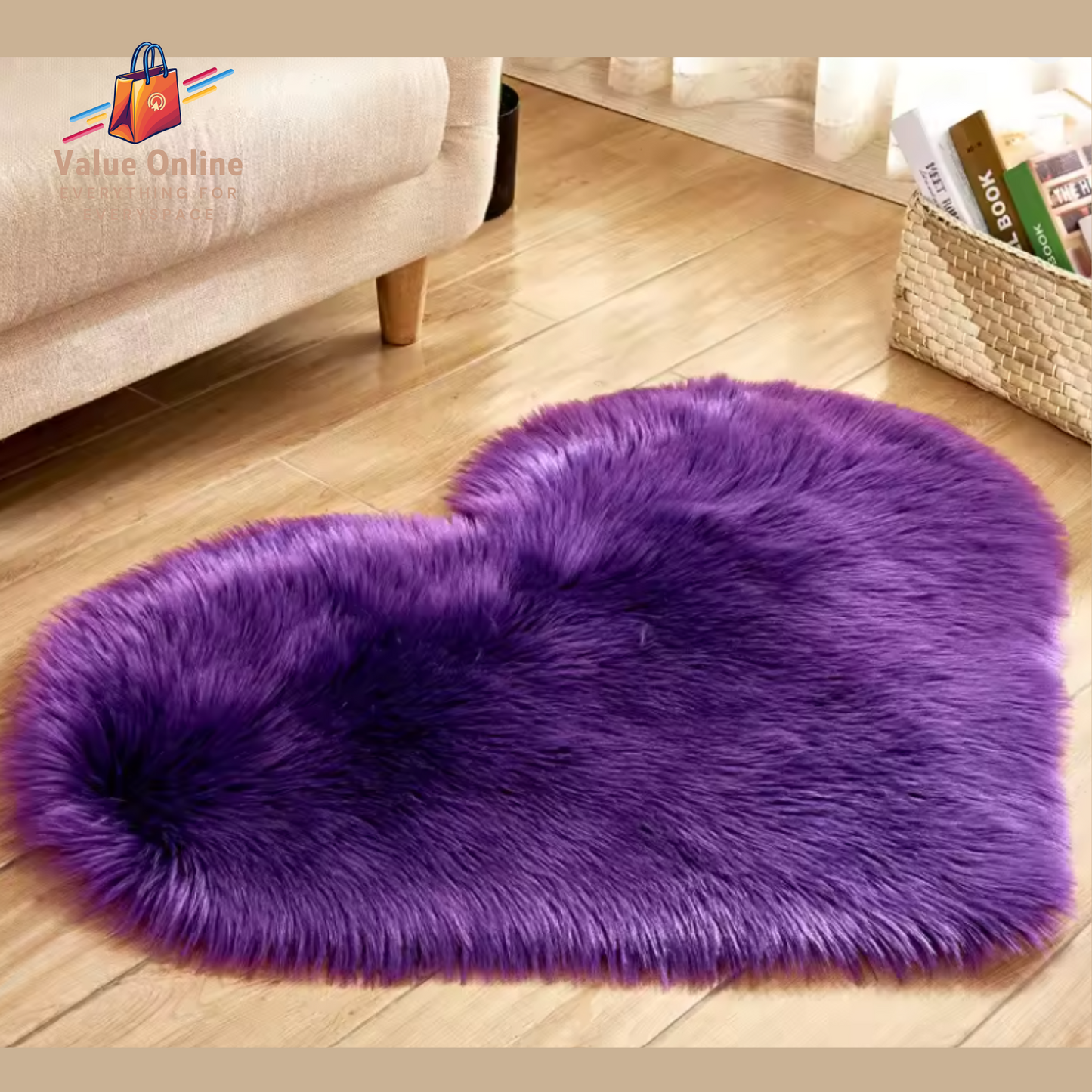 Plush Carpet Heart Shaped Faux Fur Rug Imitation Wool Christmas Coffee Table Living NZ
