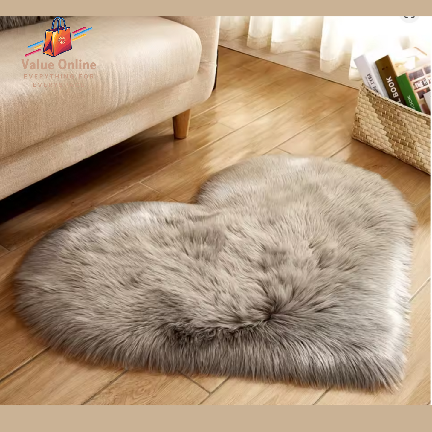Plush Carpet Heart Shaped Faux Fur Rug Imitation Wool Christmas Coffee Table Living NZ