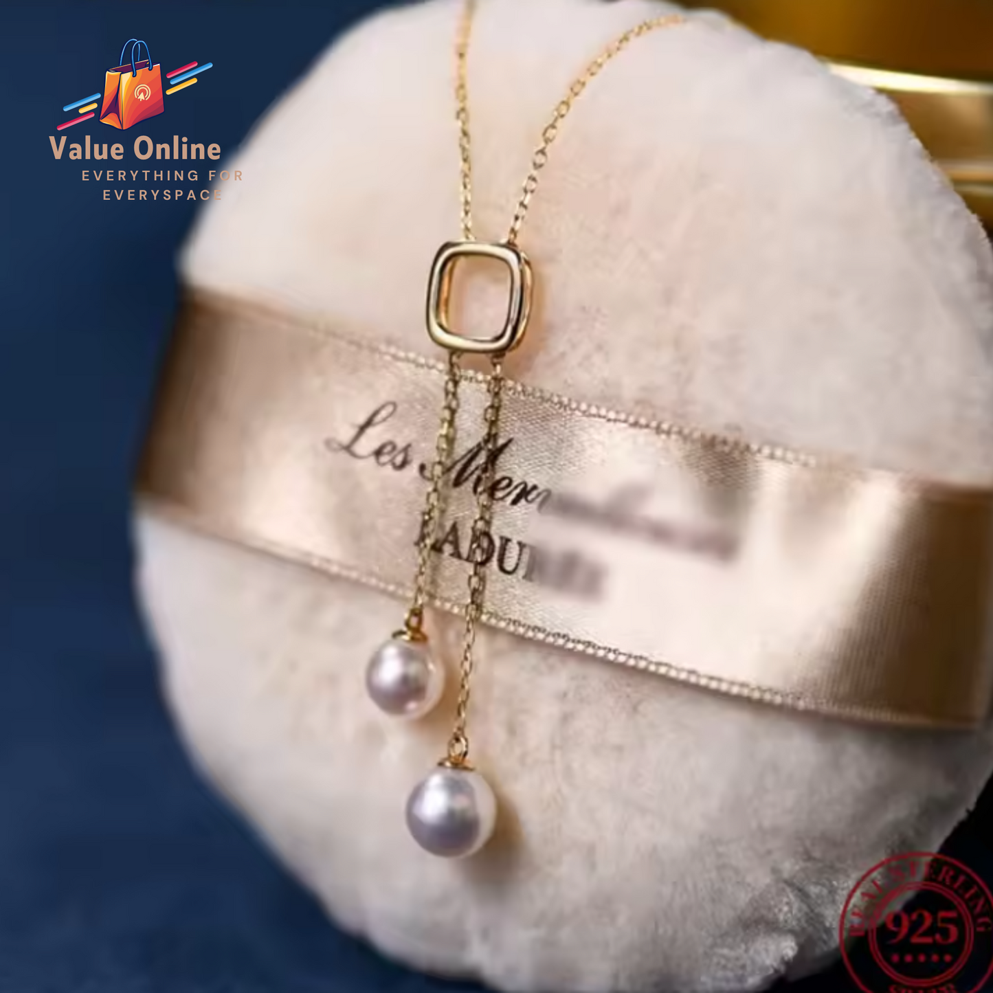 Japanese S925 Sterling Silver Double Pearl Necklace
