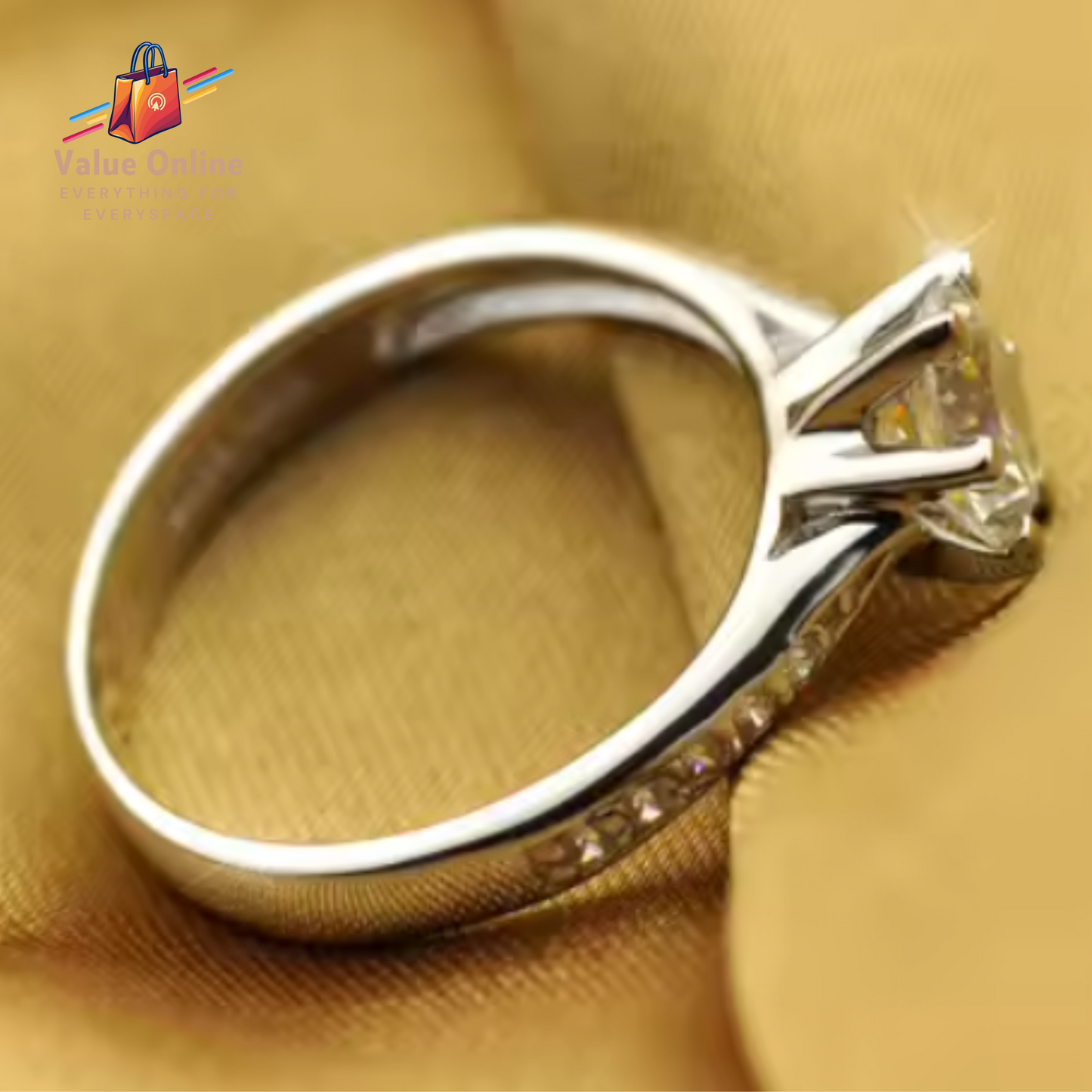925 Sterling Silver Classic Ring for Women 70Ct Diomond