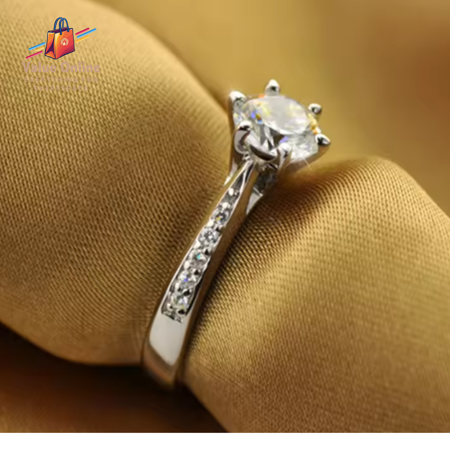 925 Sterling Silver Classic Ring for Women 70Ct Diomond