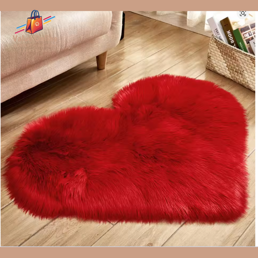 Plush Carpet Heart Shaped Faux Fur Rug Imitation Wool Christmas Coffee Table Living NZ