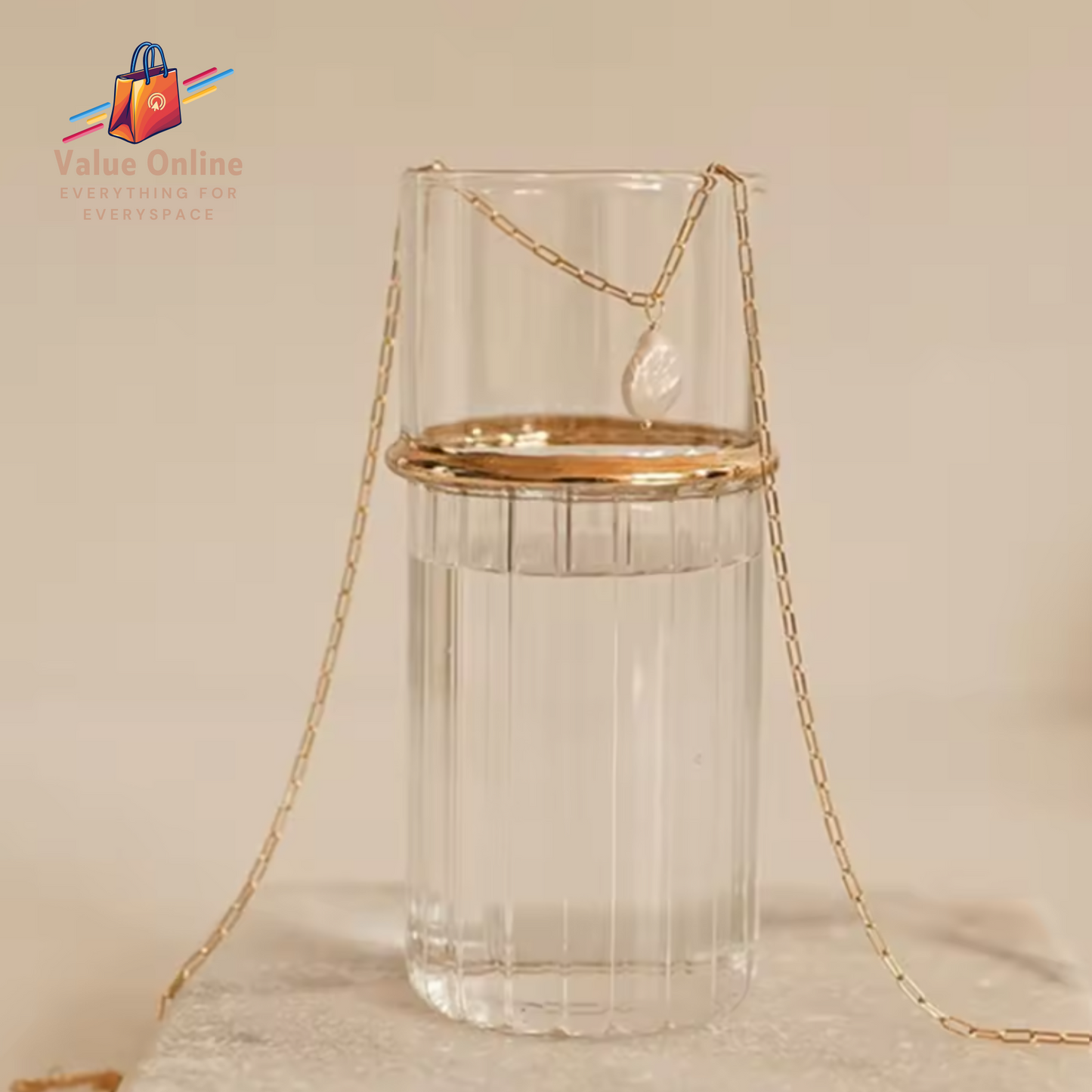 Freshwater Pearl Pendant Necklace Trendy Stainless Steel